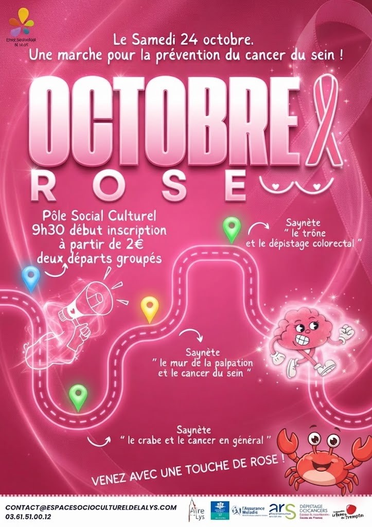 octobre rose : marche à aire sur la lys