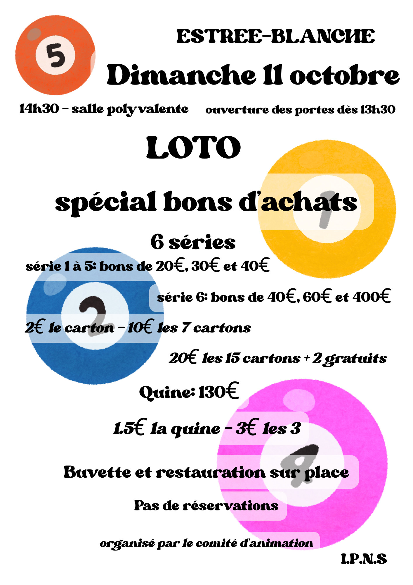 Loto du comité d'animation d'ESTREE-BLANCHE