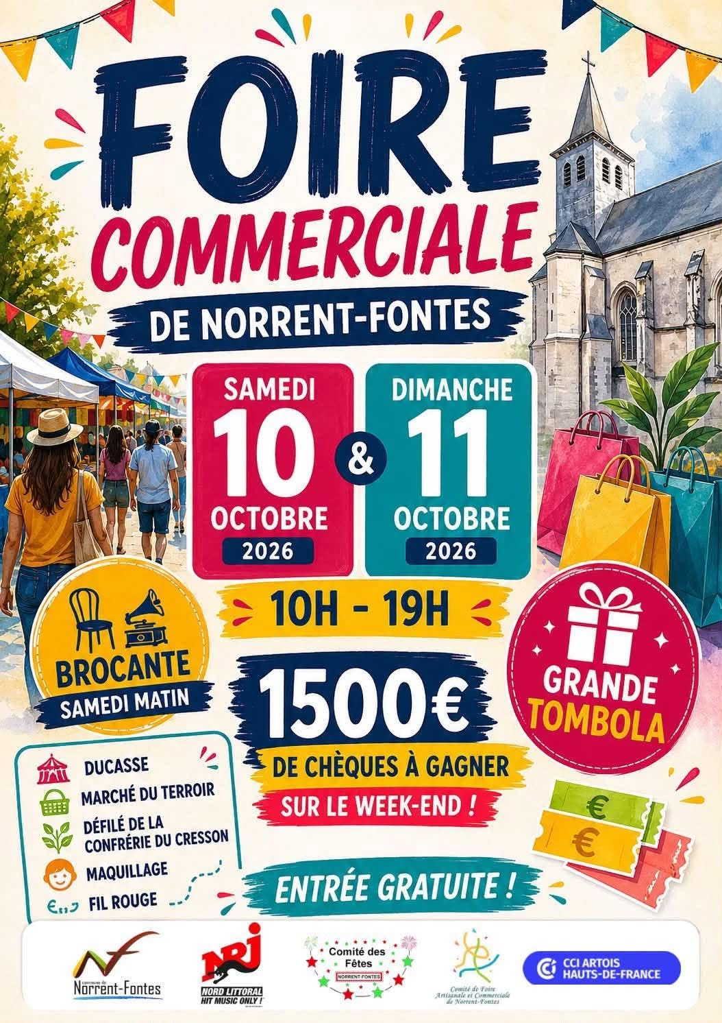 Affiche foire commerciale de Norrent Fontes